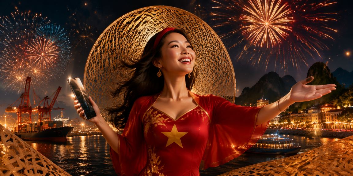 Người dùng đặt cược bóng đá tại Hải Phòng với nón lá truyền thống trong không gian lễ hội